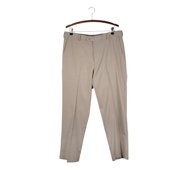 Peter Millar Durham Performance Pant Wicking Khaki Golf Trouser Mens Size 35x30 - Picture 1 of 13